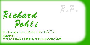 richard pohli business card